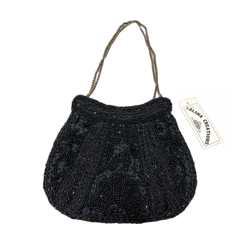 Talsha Creations Black Beaded Purse